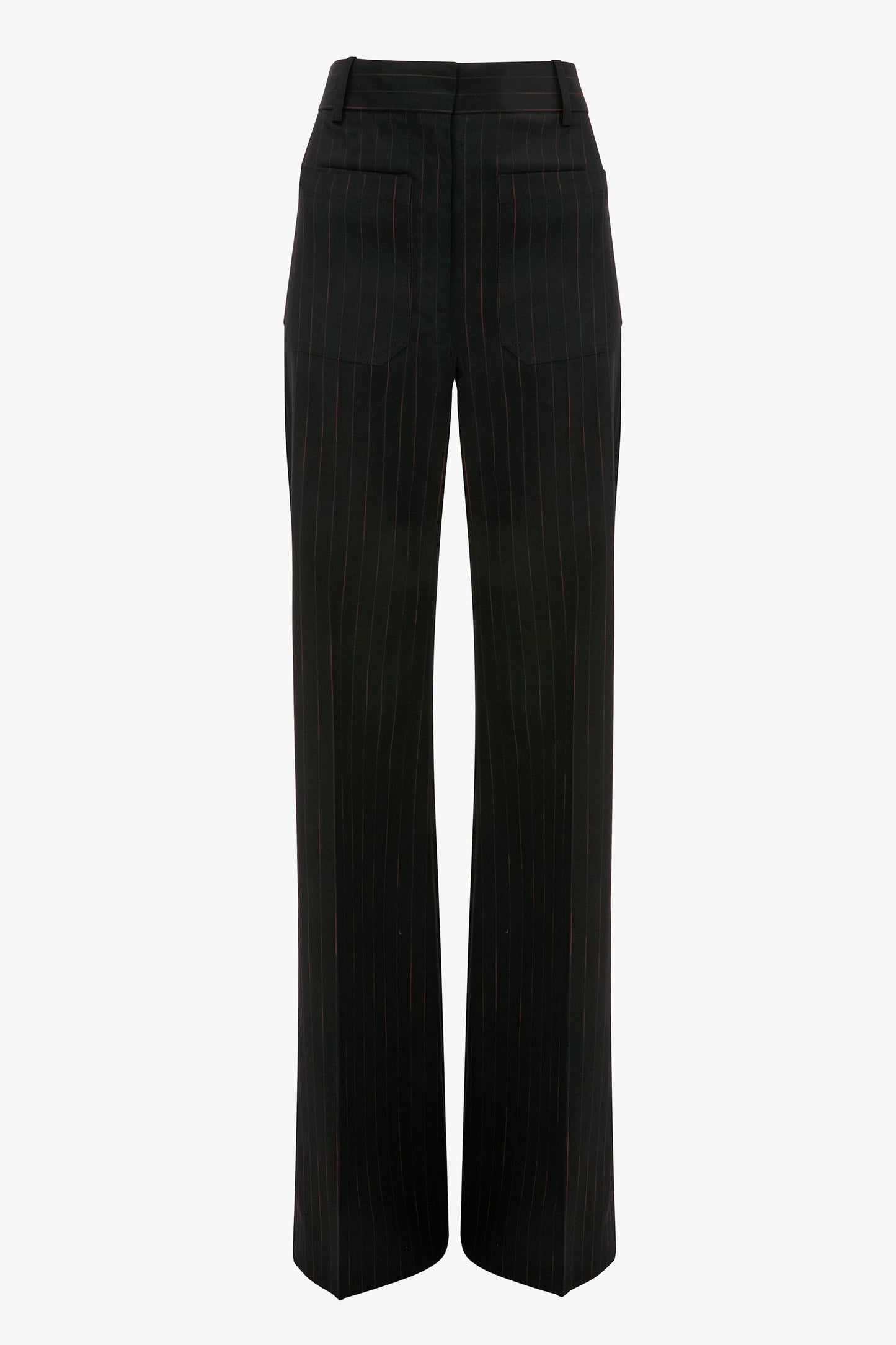 Alina Trouser In Navy-Rose Pinstripe