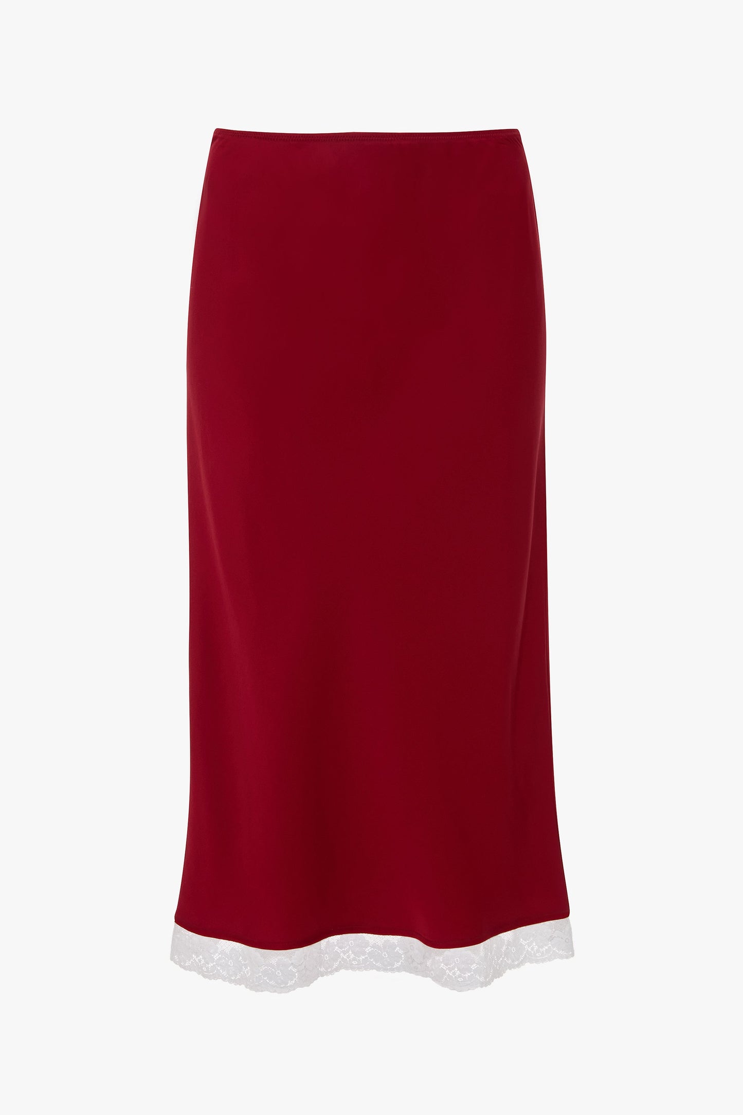 Lace Trim Slip Skirt In Rose