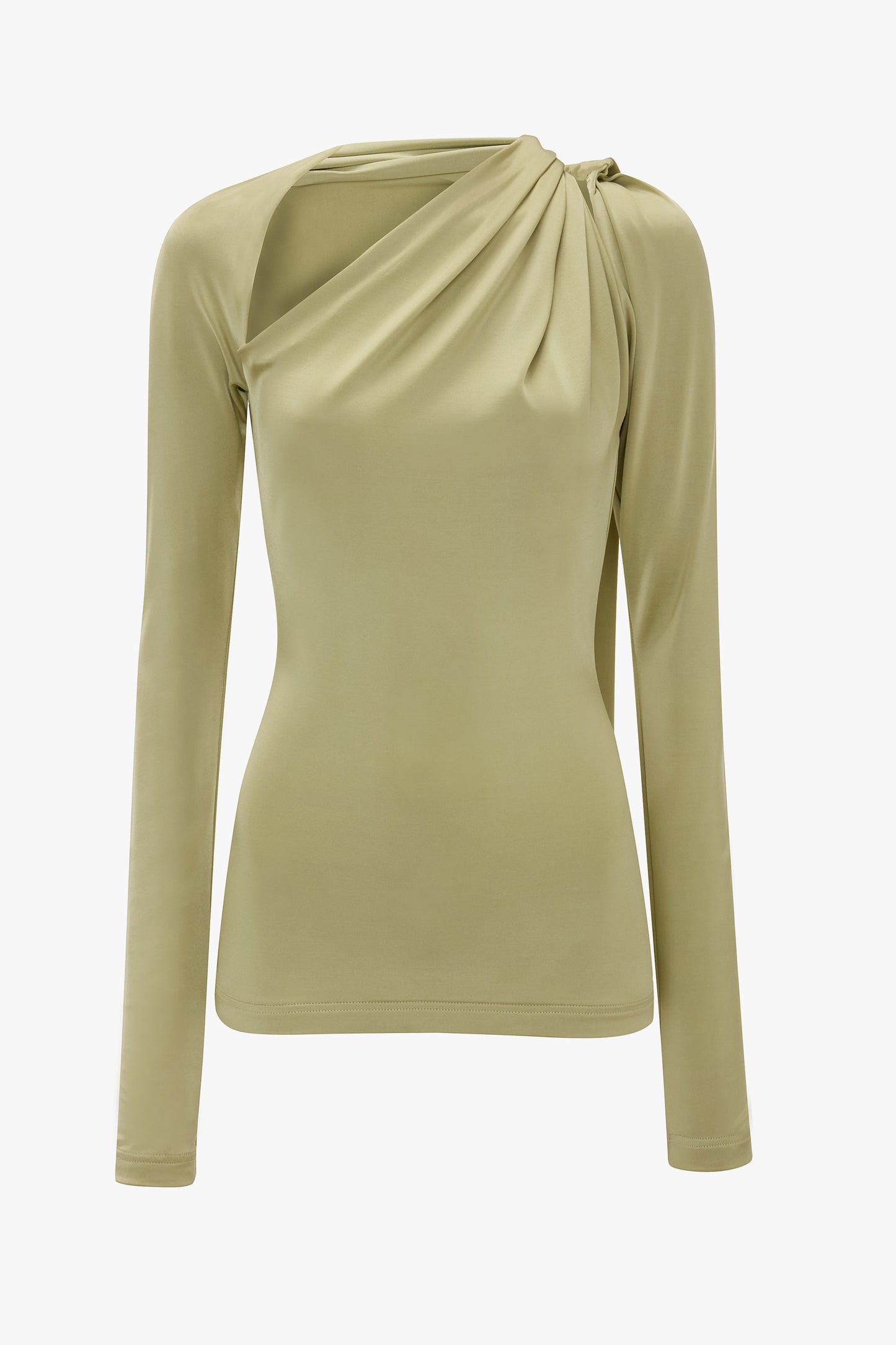 Slash Neck Jersey Top In Pistachio
