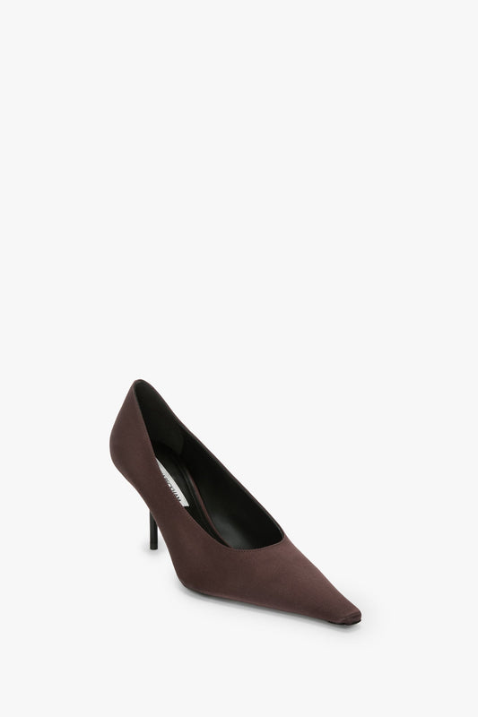 Sloan Stiletto Pump In Dark Brown Satin