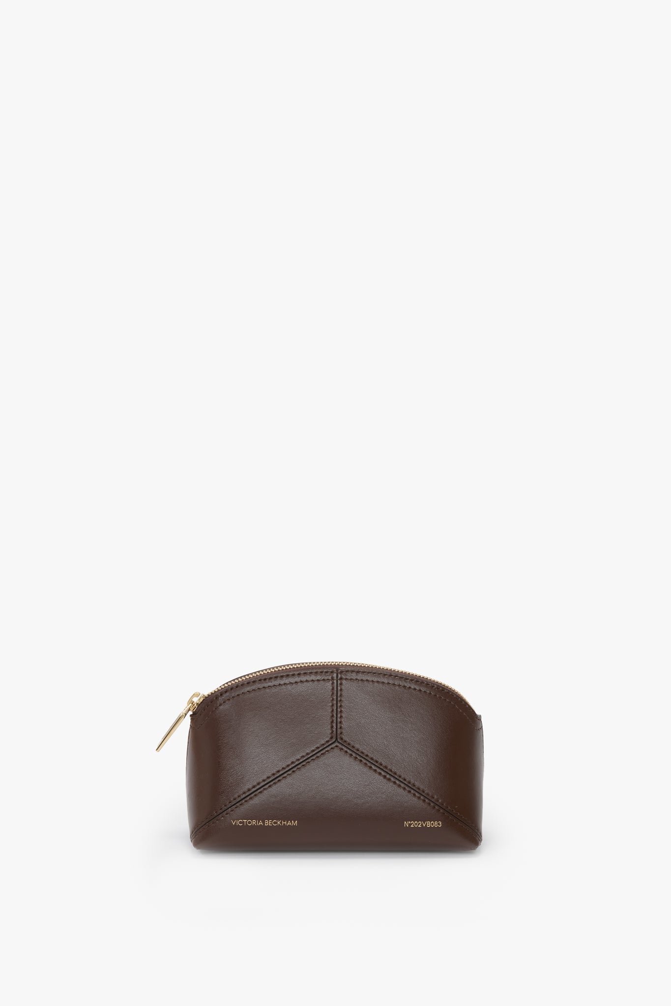Victoria Mini Travel Pouch In Dark Brown Smooth Leather