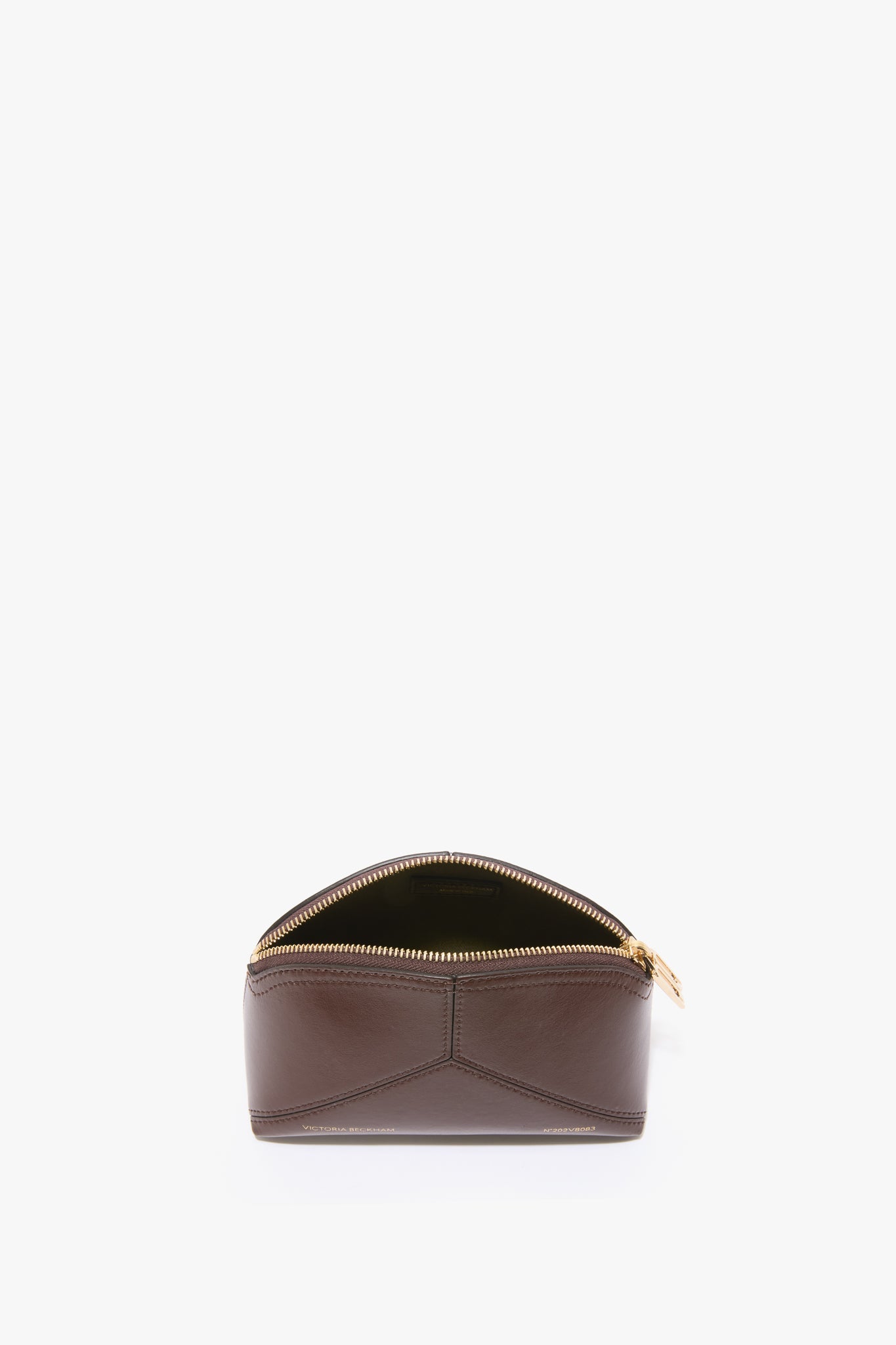 Victoria Mini Travel Pouch In Dark Brown Smooth Leather