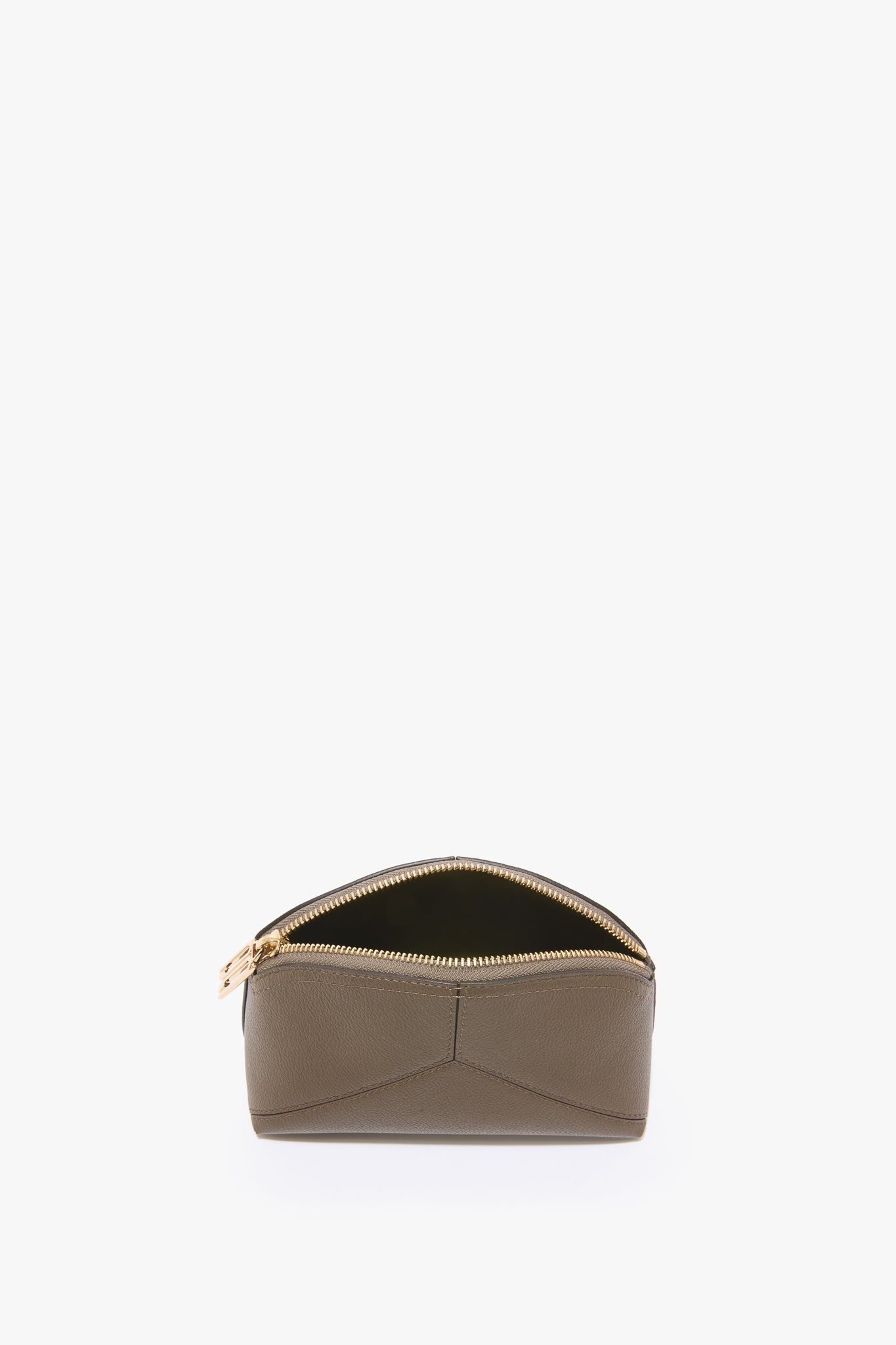 Victoria Mini Travel Pouch In Khaki Soft Grained Leather