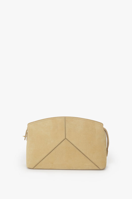 Victoria Clutch Bag In Sand Suede