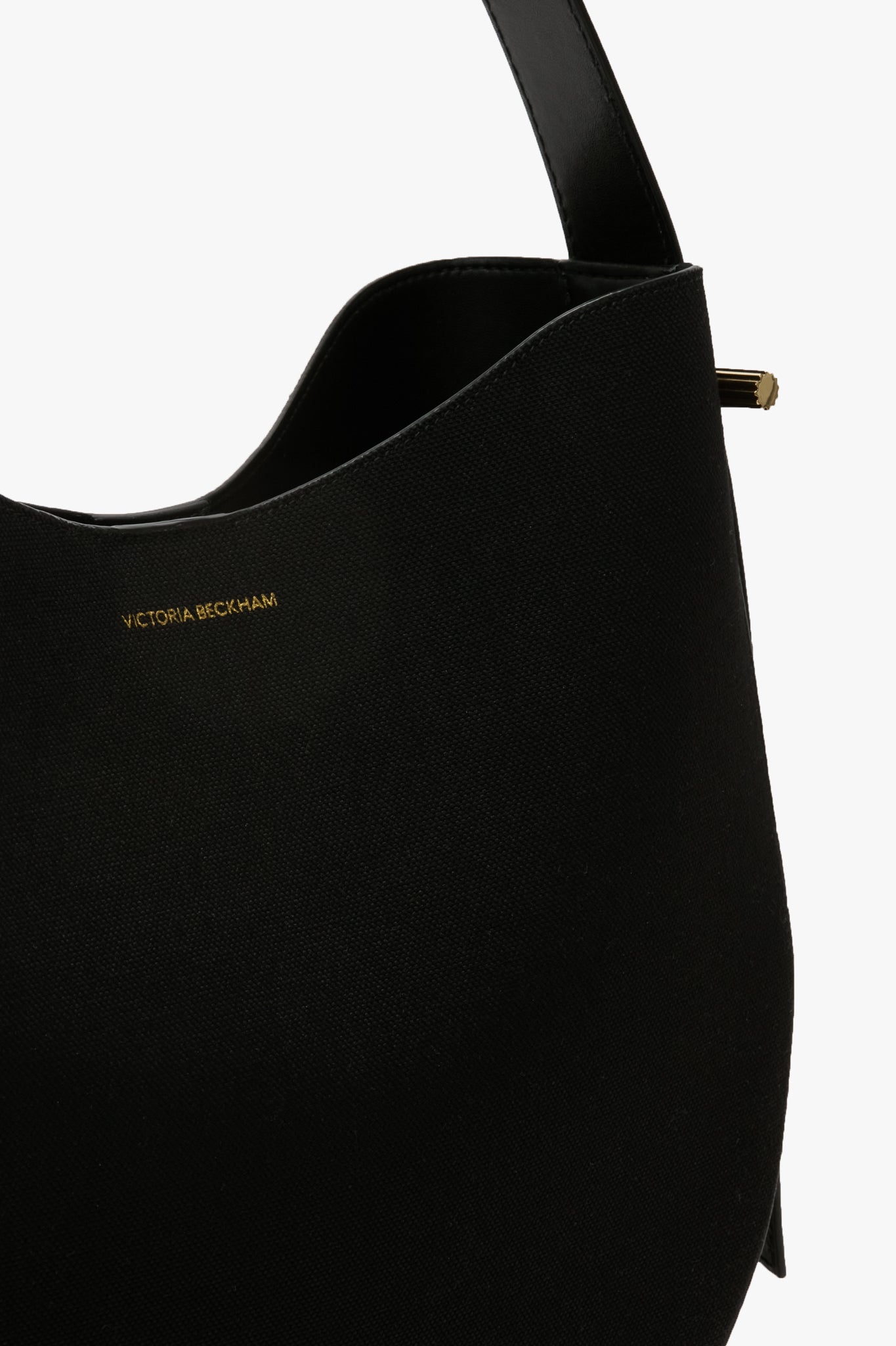 Dia Hobo Bag In Black Canvas With Black Leather