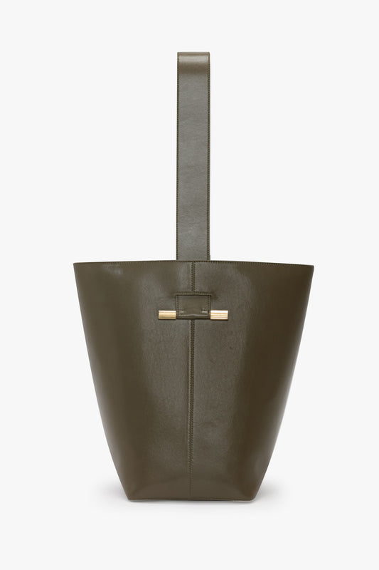 Dia Bucket Bag In Dark Khaki Smooth Leather