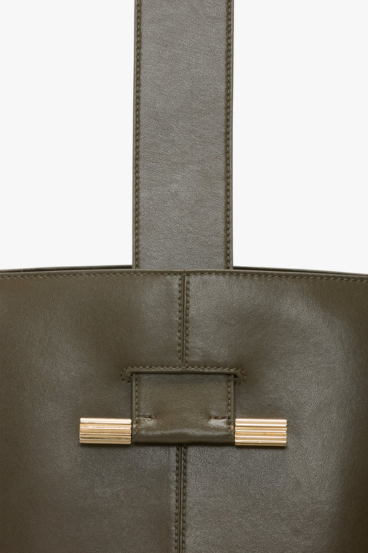 Dia Bucket Bag In Dark Khaki Smooth Leather
