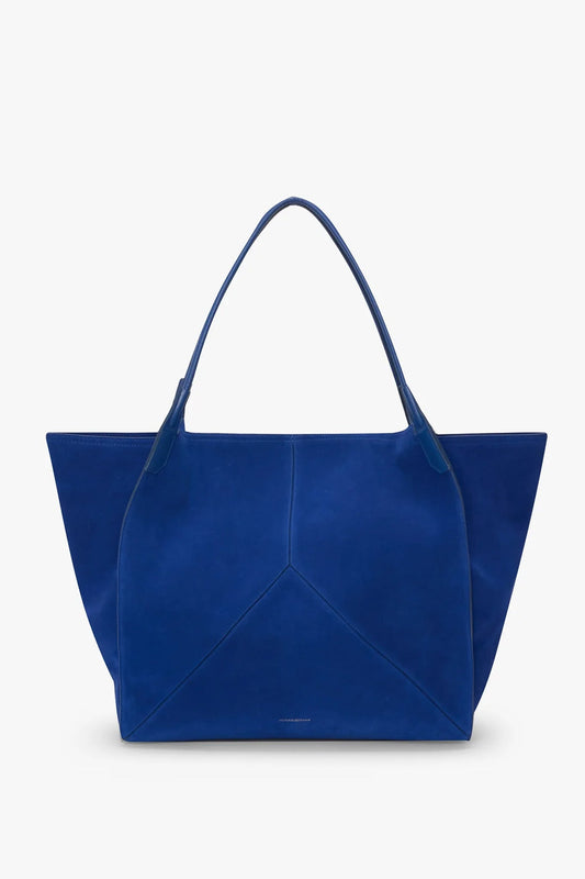 XL Victoria Tote In Sapphire Blue Suede