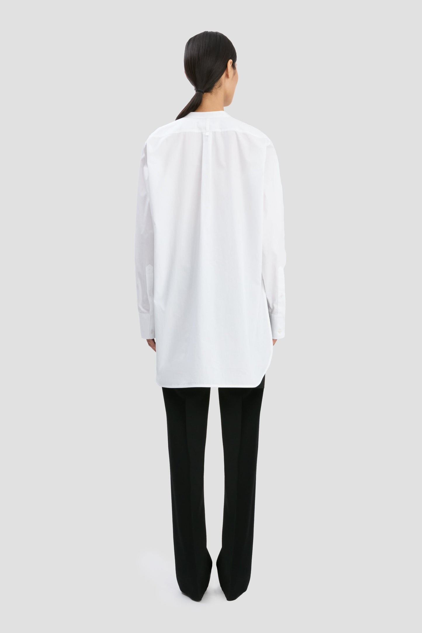 Double Bib Detail Shirt In White