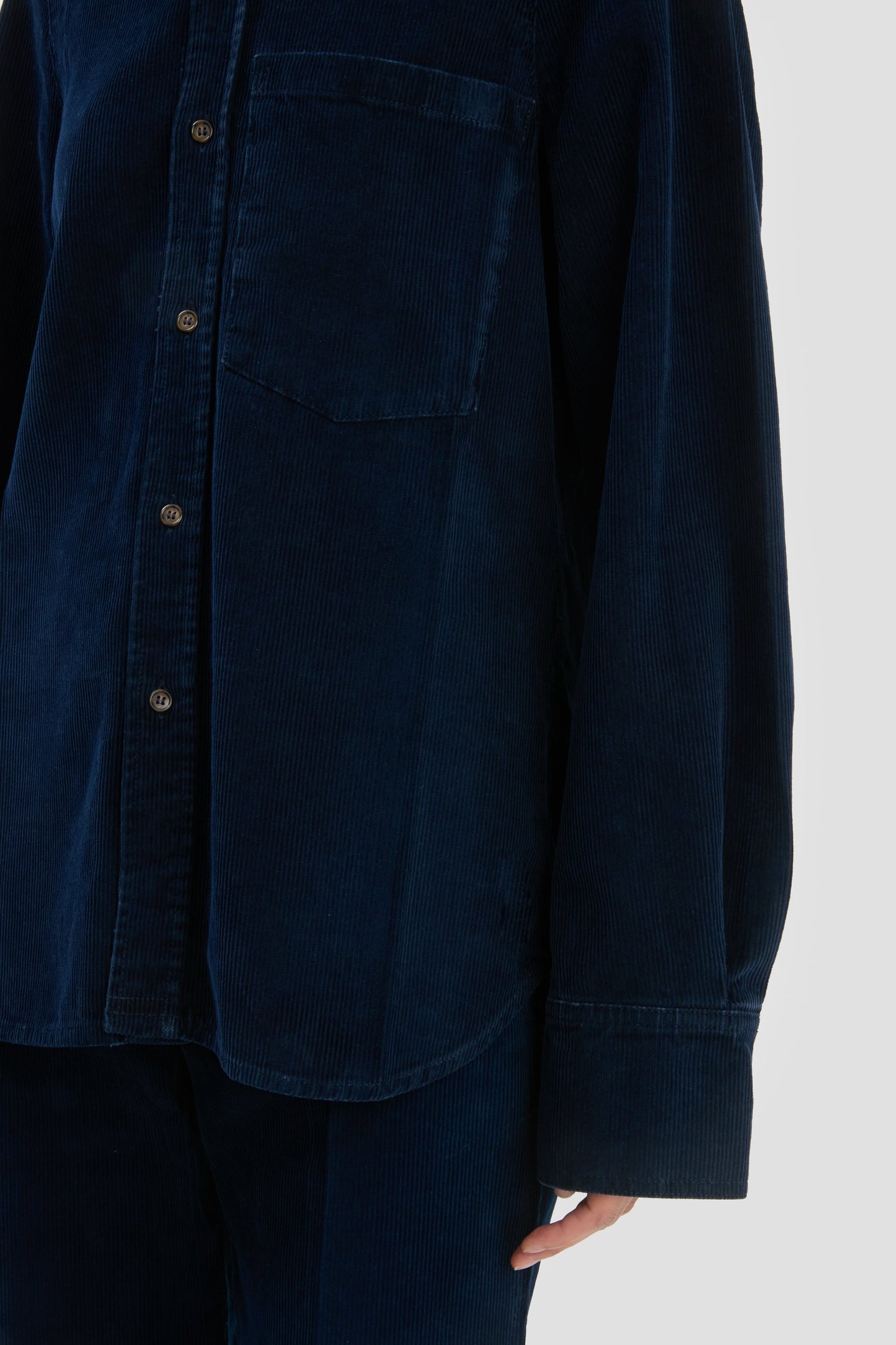 Shoulder Detail Slim Shirt In Indigo