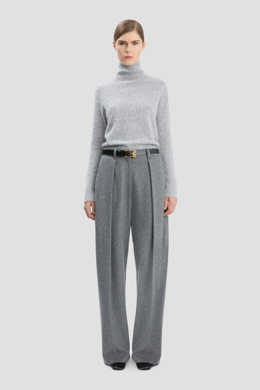 Polo Neck Jumper In Grey