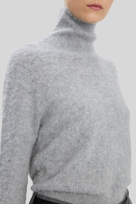Polo Neck Jumper In Grey