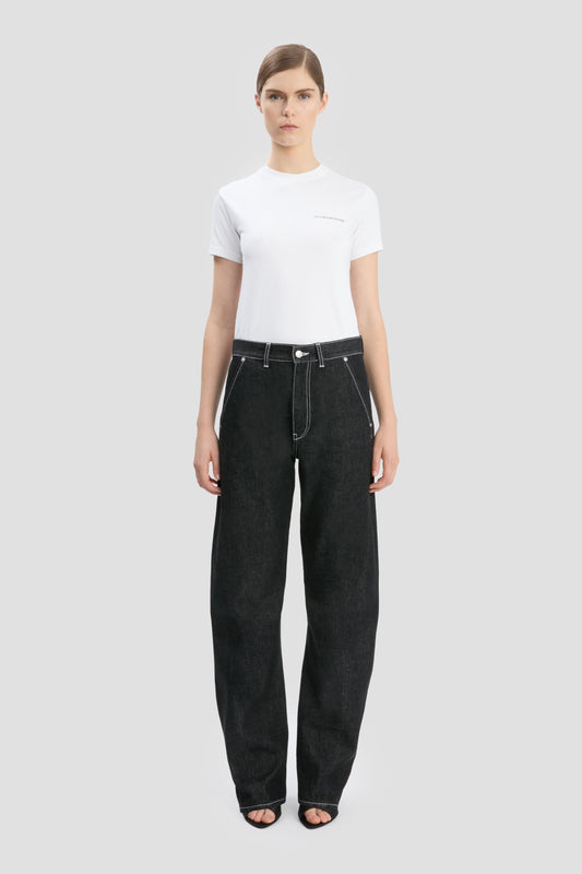 Twisted Low-Rise Slouch Jean In Washed Black