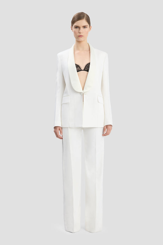 Shawl Collar Tux Jacket In Ivory