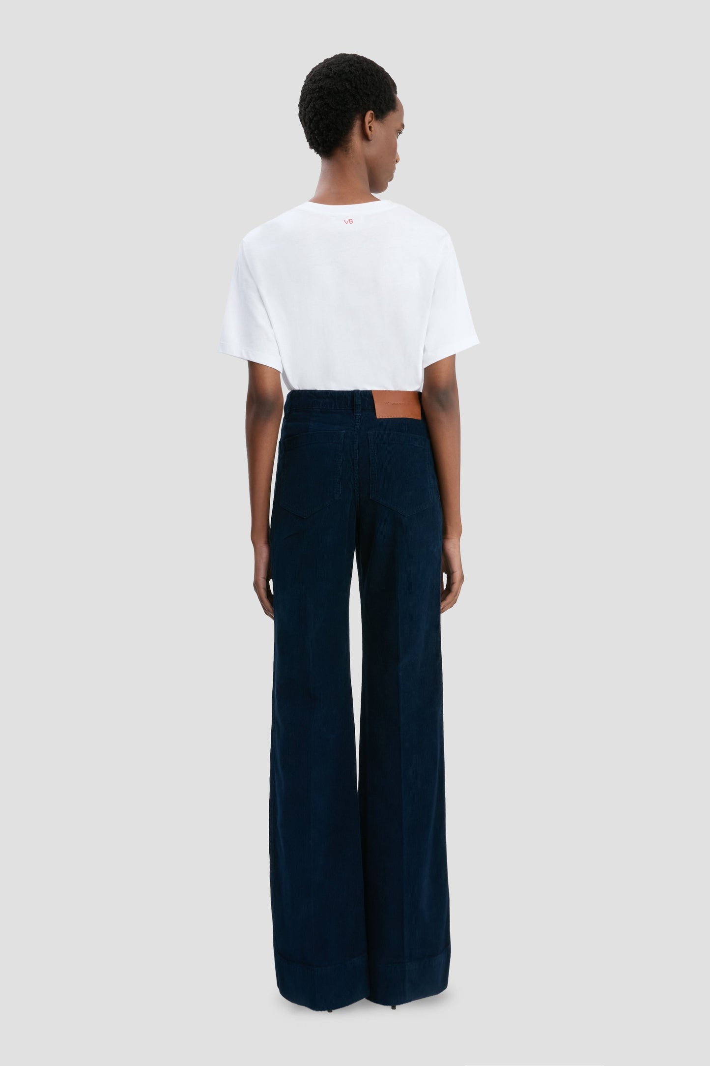 Alina High Waisted Corduroy Jean In Indigo