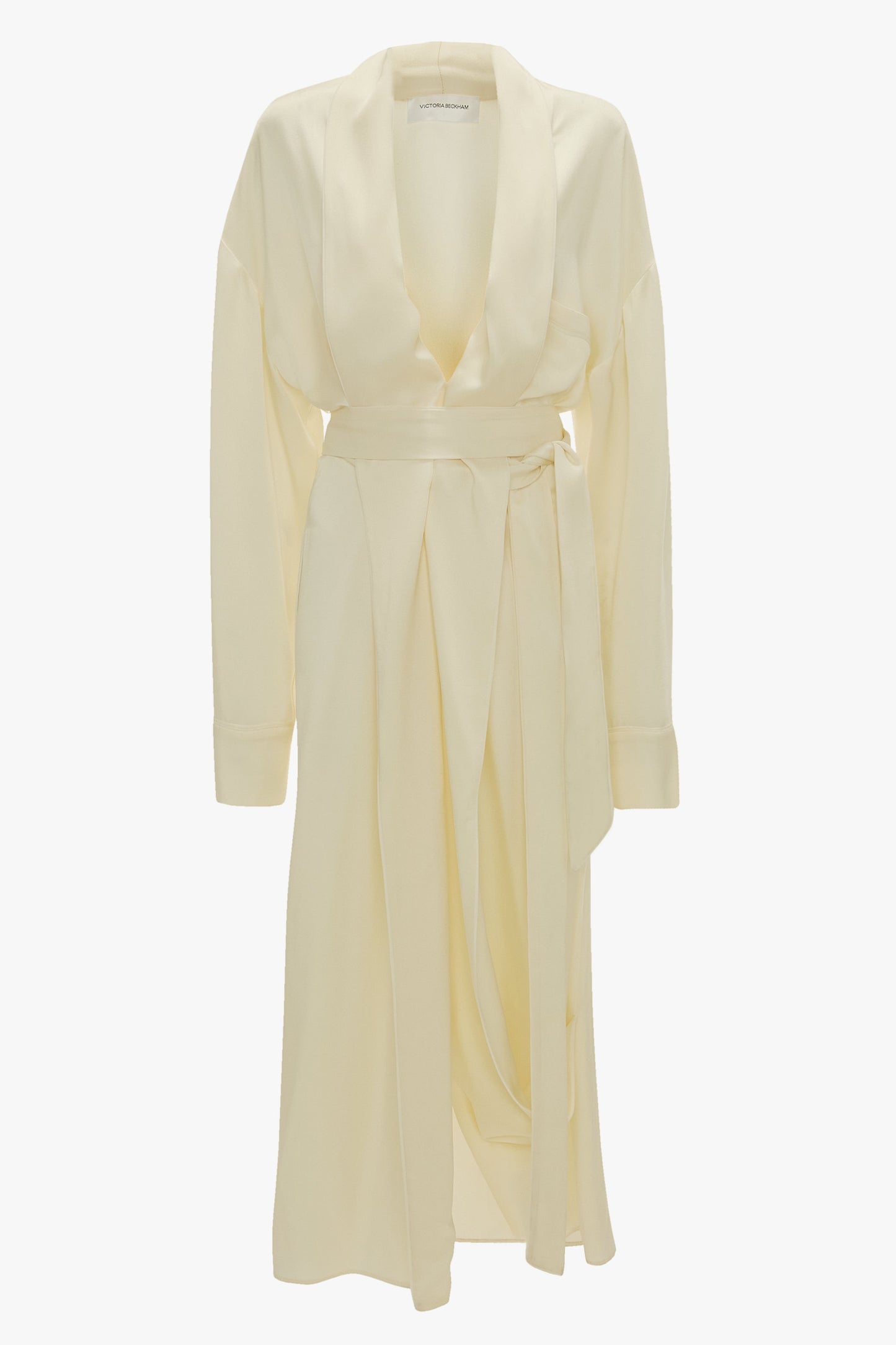 Wrap Detail Midi Dress In Ivory