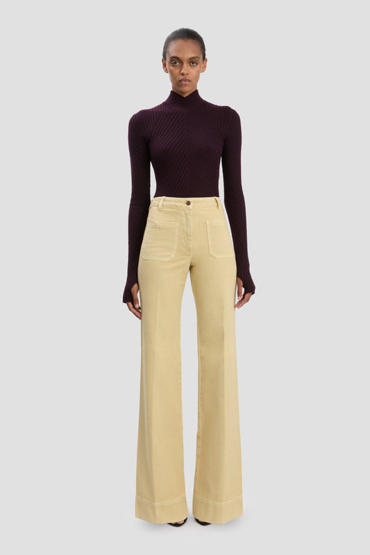 Alina High Waisted Jean In Butter Yellow