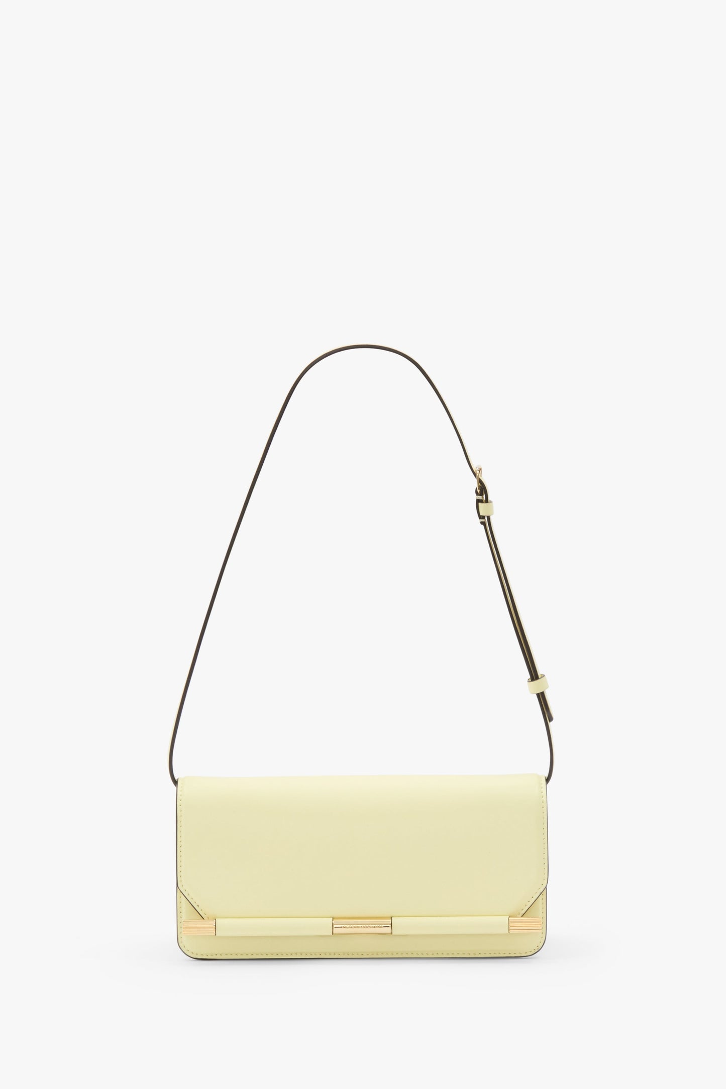 202 Clutch Bag In Daffodil Yellow Smooth Leather