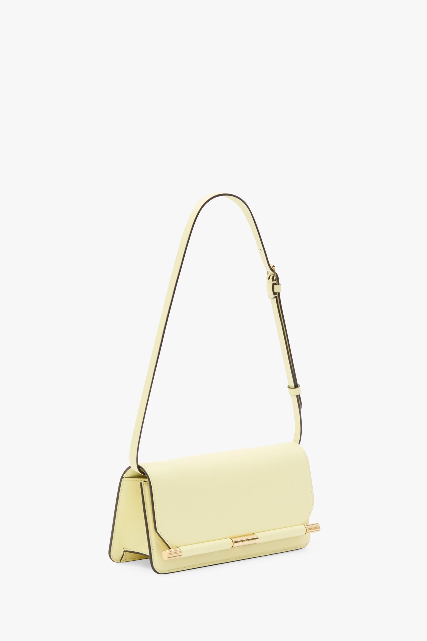 202 Clutch Bag In Daffodil Yellow Smooth Leather