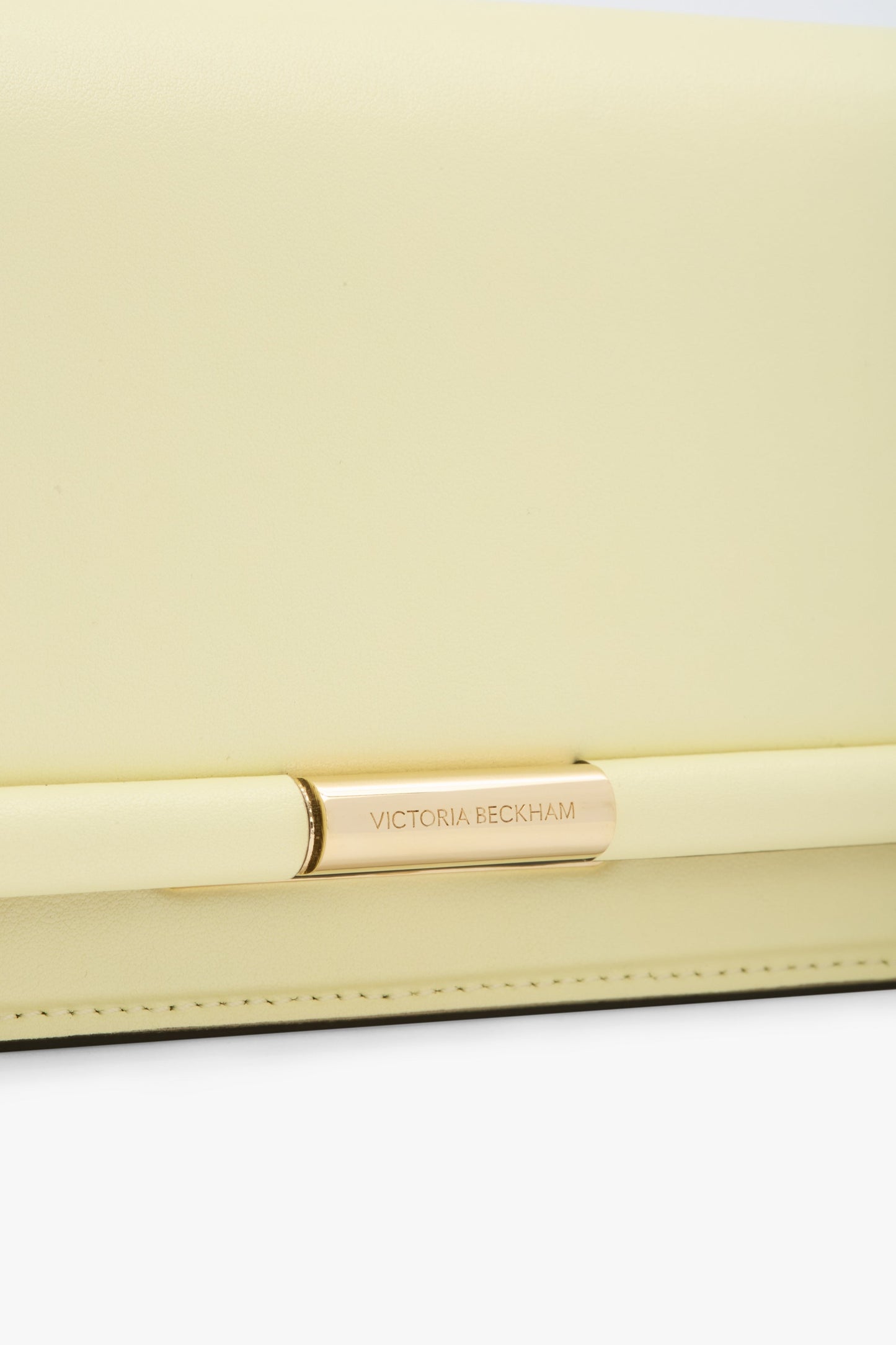 202 Clutch Bag In Daffodil Yellow Smooth Leather