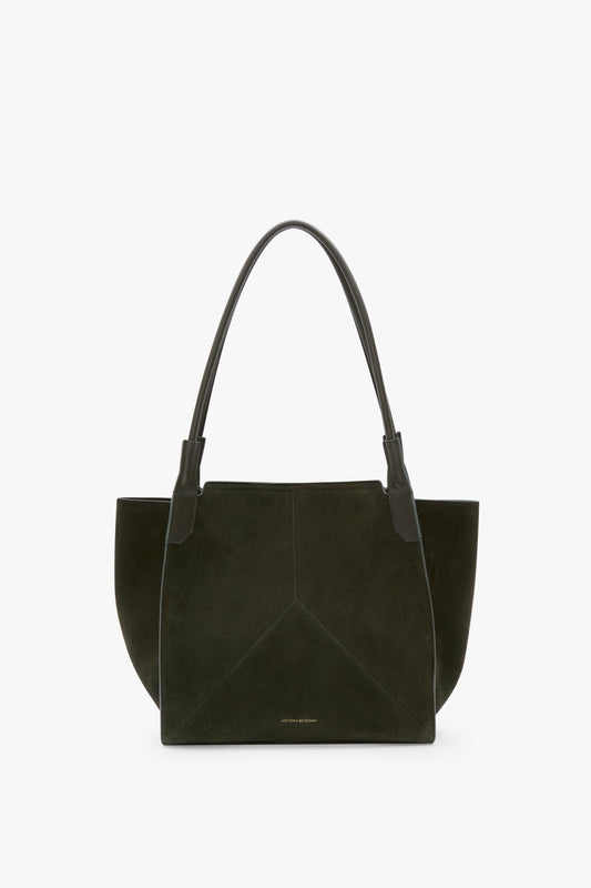 Victoria Tote In Dark Olive Suede