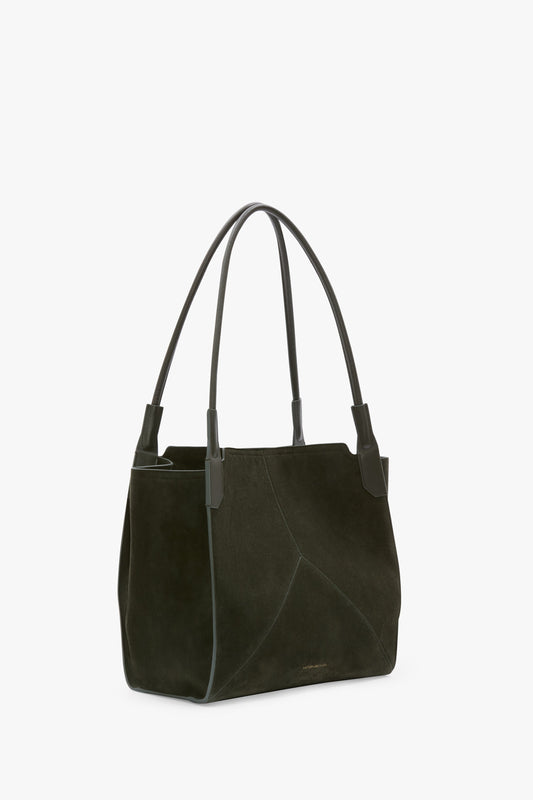 Victoria Tote In Dark Olive Suede