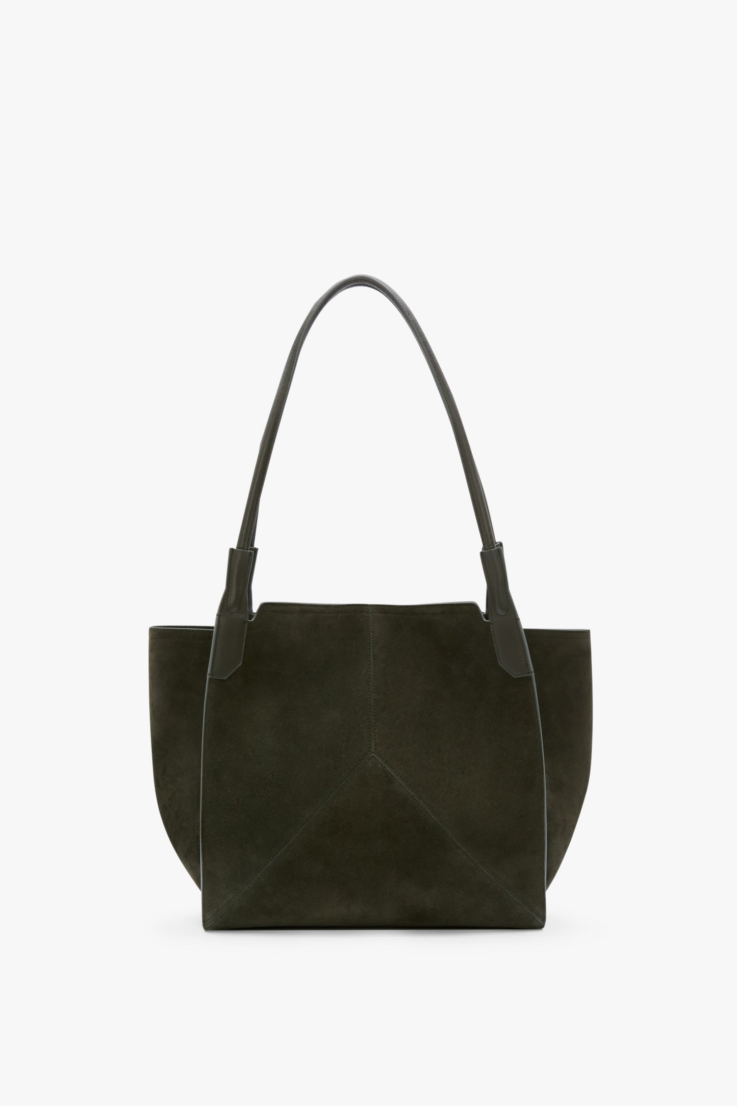 Victoria Tote In Dark Olive Suede