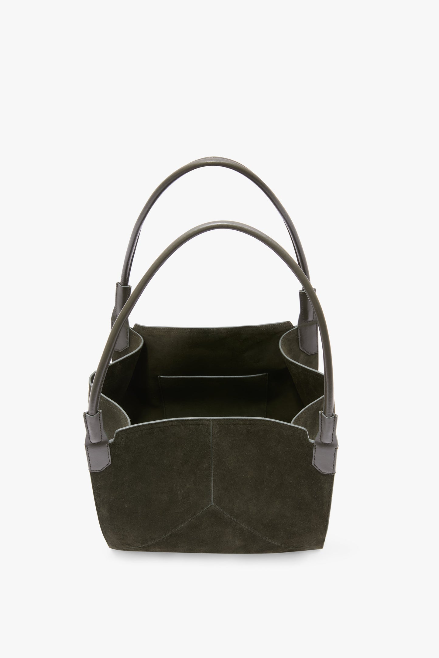 Victoria Tote In Dark Olive Suede