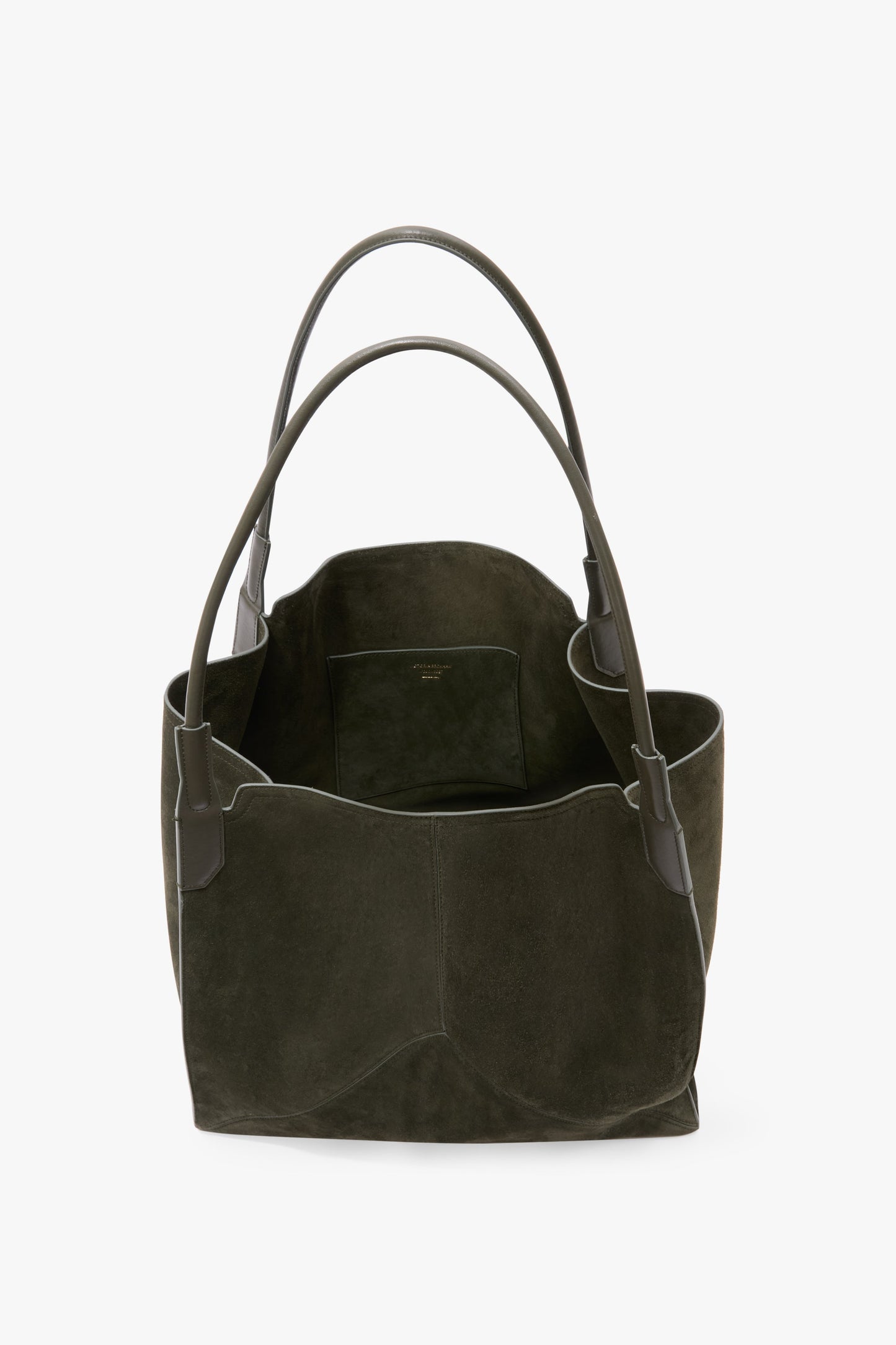 Large Victoria Tote In Dark Olive Suede