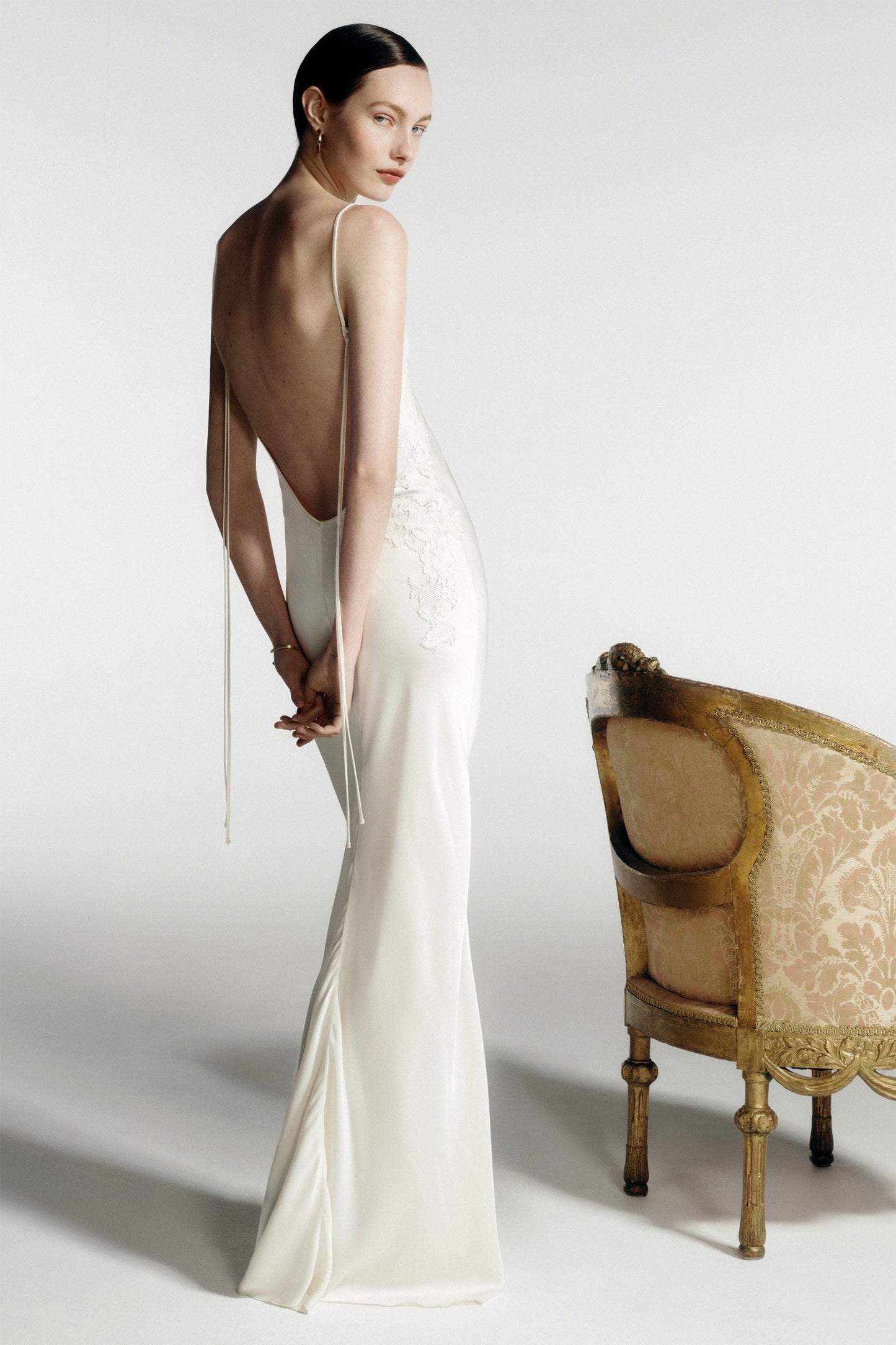 Lace Detail Cami Dress In Ivory