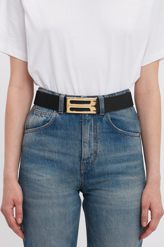 Jumbo Dorian Belt In Black Grained Leather