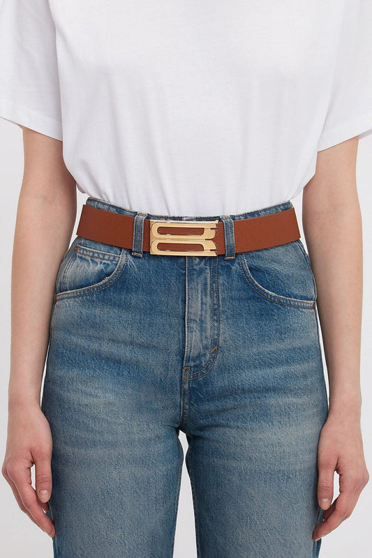 Jumbo Dorian Belt In Tan Grained Leather