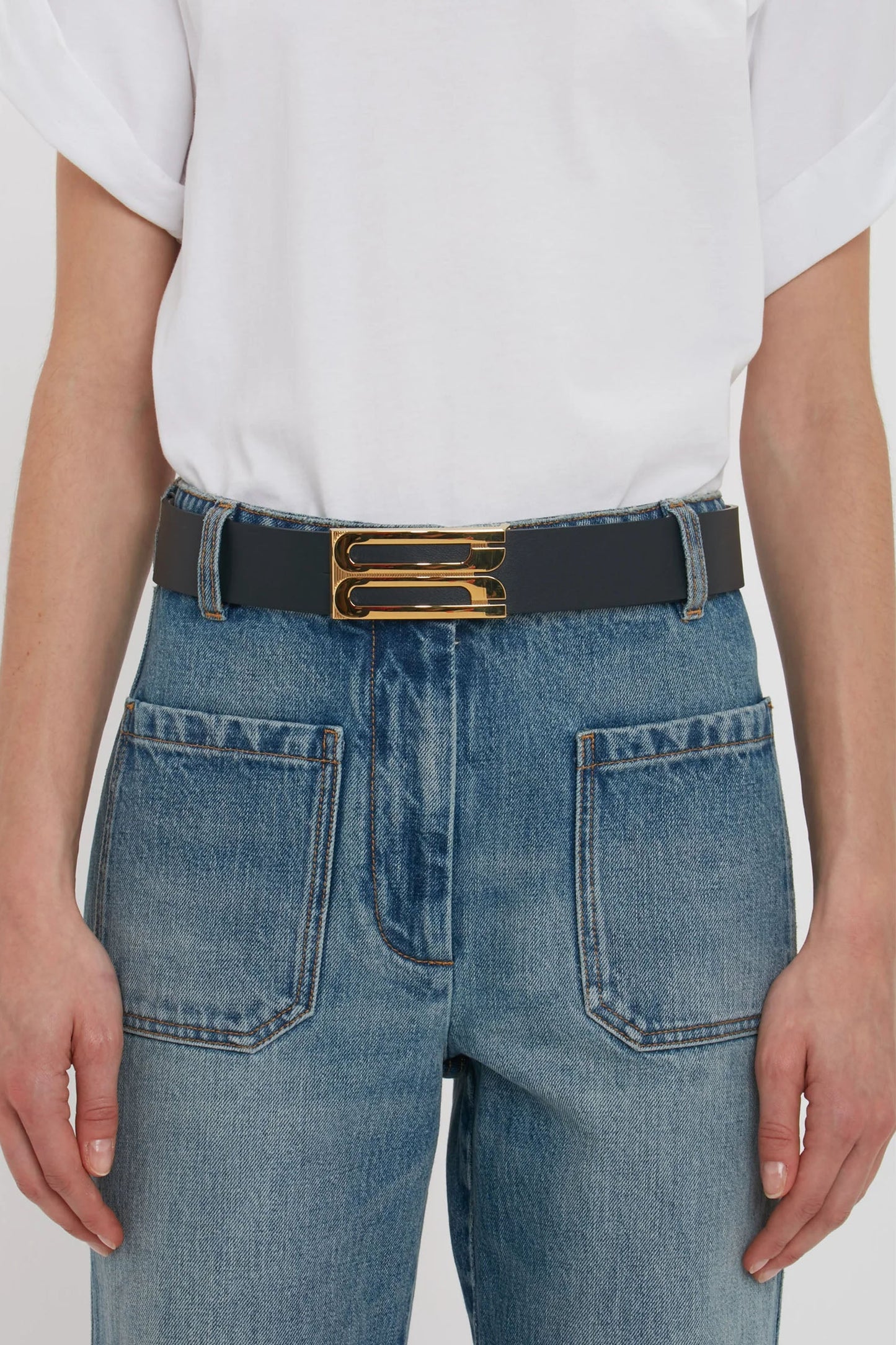Jumbo Dorian Belt In Navy Leather