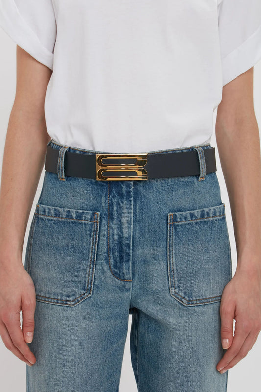 Jumbo Dorian Belt In Navy Leather