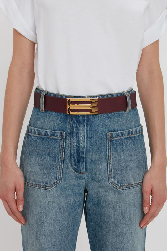 Jumbo Dorian Belt In Burgundy Leather