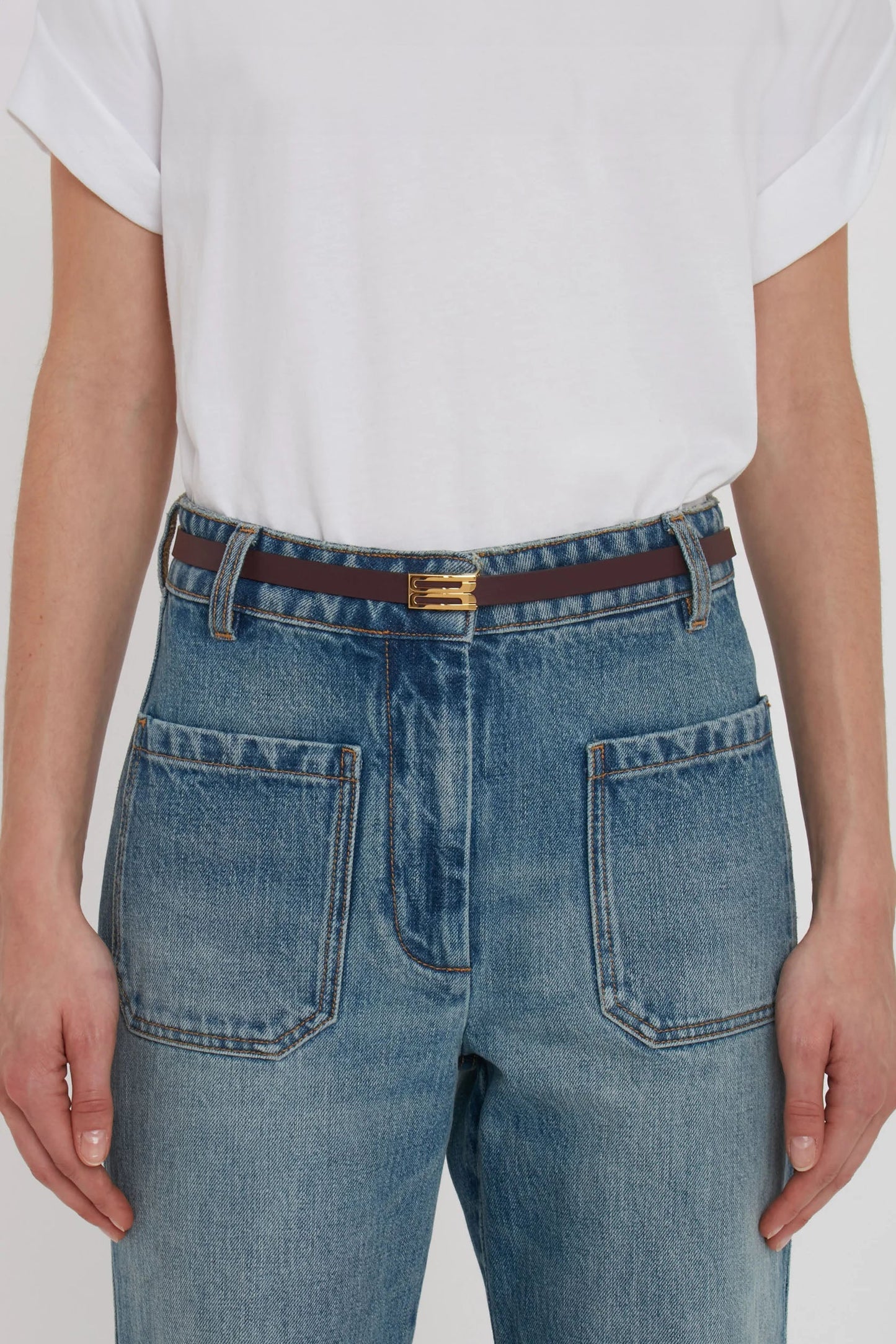 Micro Dorian Belt In Burgundy Leather