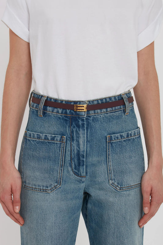 Micro Dorian Belt In Burgundy Leather