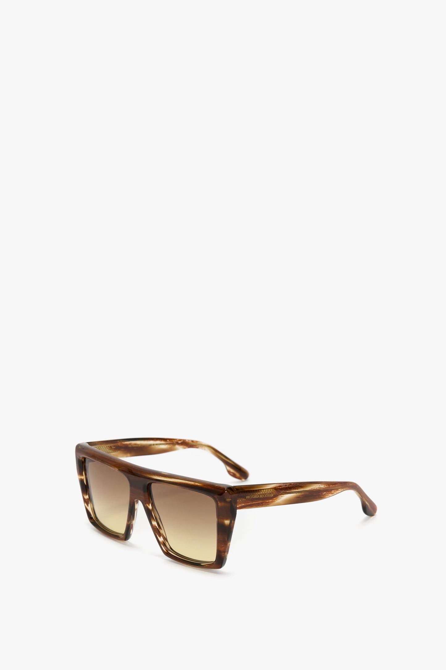 Oversized Acetate Frame Sunglasses In Light Brown Horn