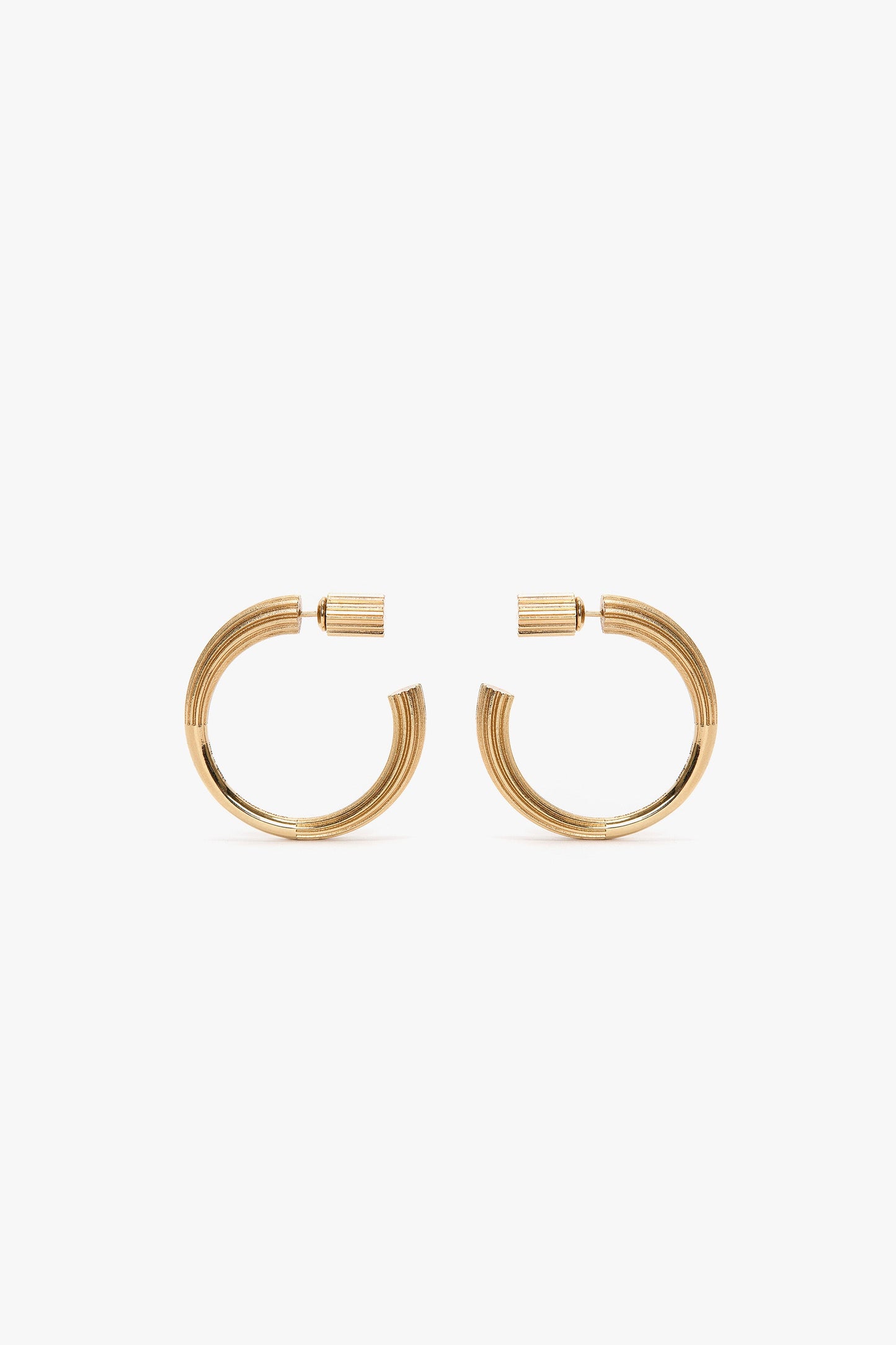 Cufflink Earrings In Light Gold