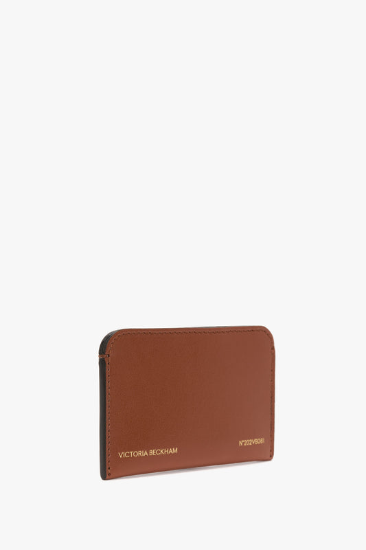 Envelope Card Holder In Tan Smooth Leather