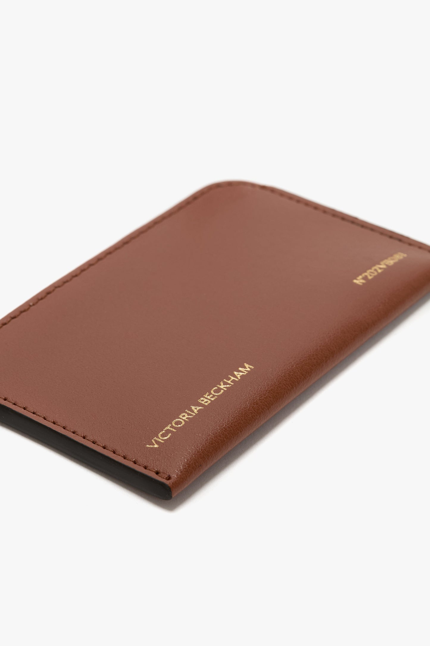 Envelope Card Holder In Tan Smooth Leather