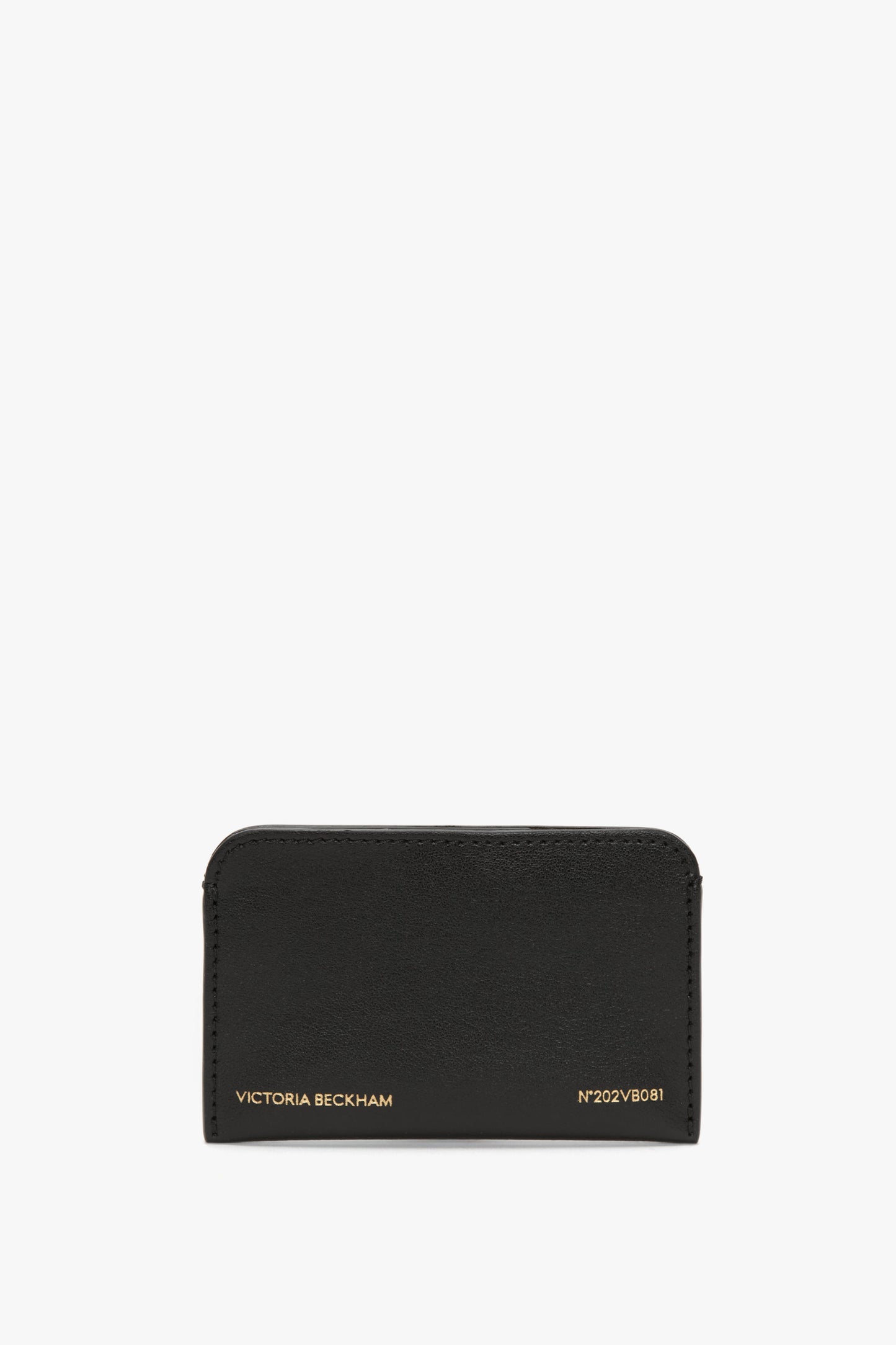Envelope Card Holder In Black Smooth Leather