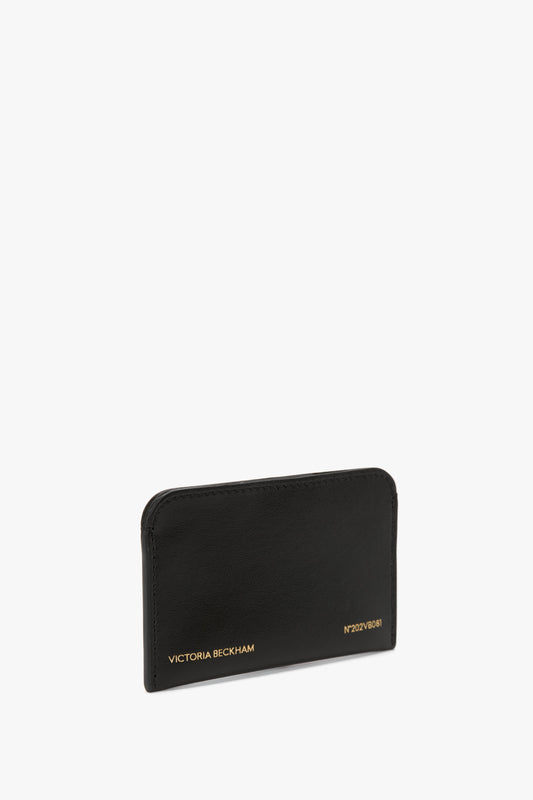 Envelope Card Holder In Black Smooth Leather