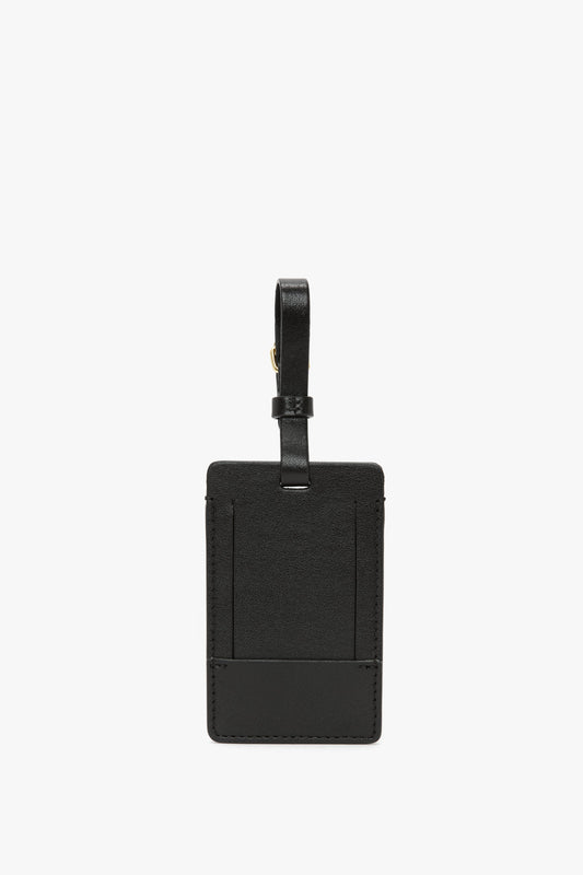 Luggage Tag In Black Smooth Leather