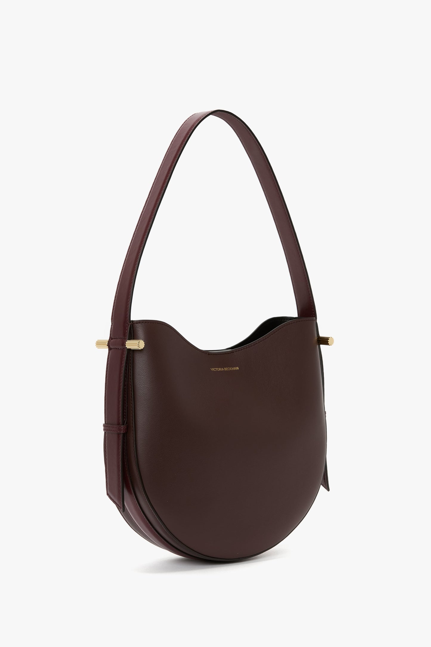 Medium Dia Hobo Bag In Burgundy Smooth Leather