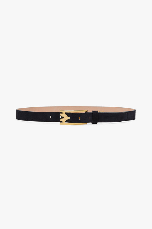 Pin-Buckle Belt In Black Smooth Leather