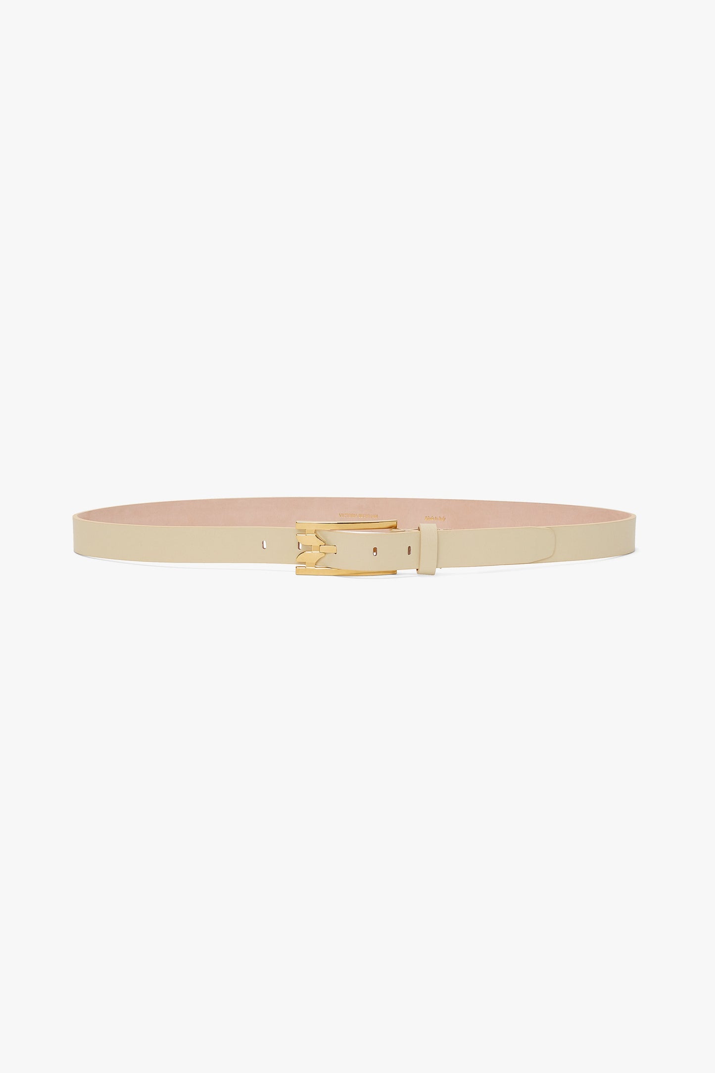 Pin-Buckle Belt In Ivory Smooth Leather