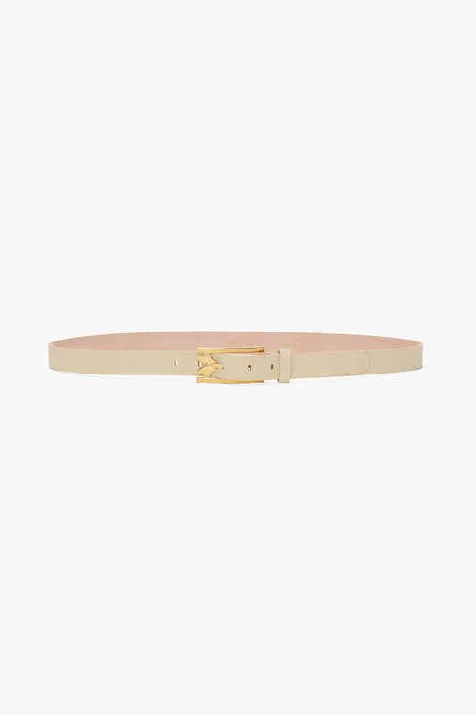Pin-Buckle Belt In Ivory Smooth Leather