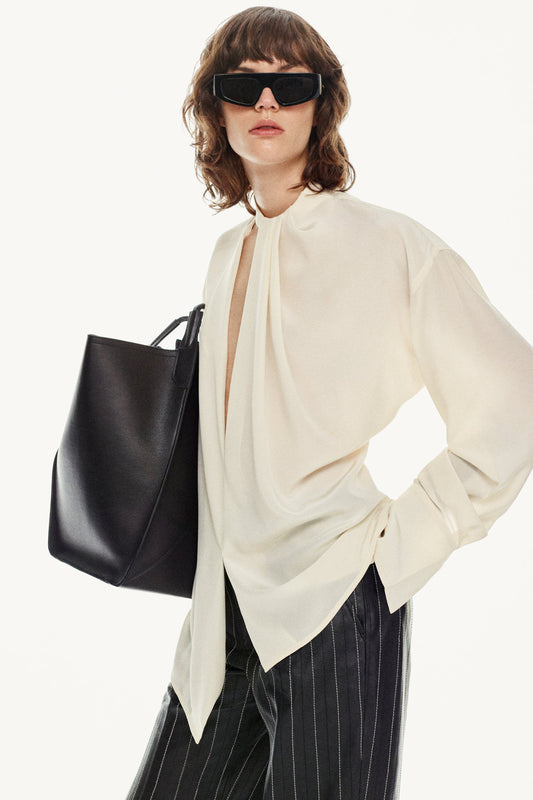 Drape Detail Blouse In Ivory