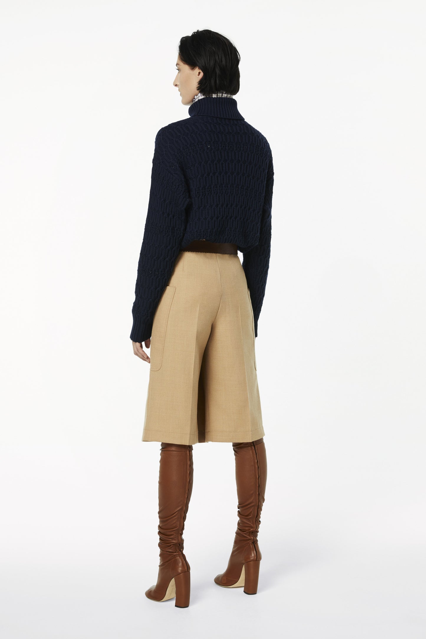 Polo Neck Jumper In Navy